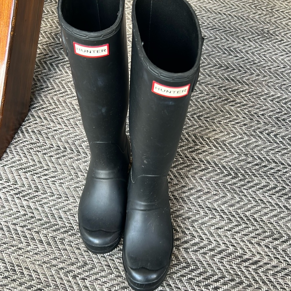 Hunter Tall Black Matte Rain Boots